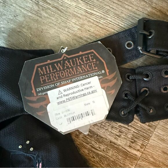 Milwaukee Leather SH1956 Women's 'Winged' Black And Pink Chaps • small - Picture 8 of 9